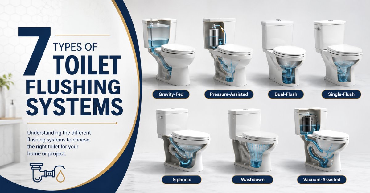 7 Types of Toilet Flushing Systems