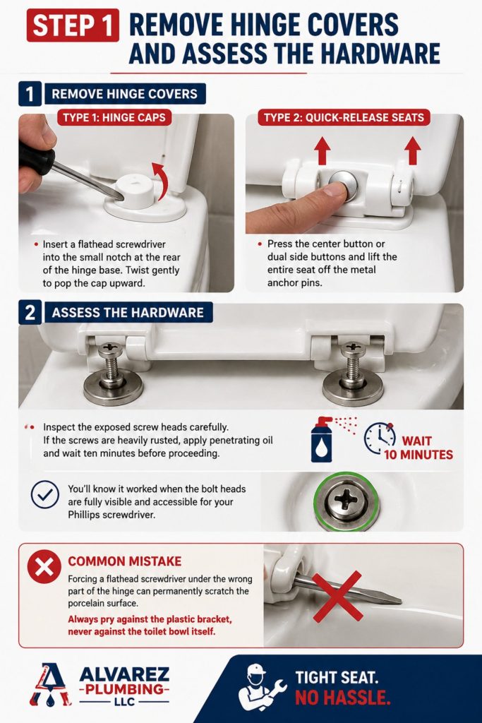 Remove Hinge Covers and Assess the Hardware