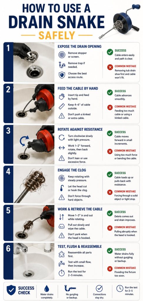 How to Use a Drain Snake Safely