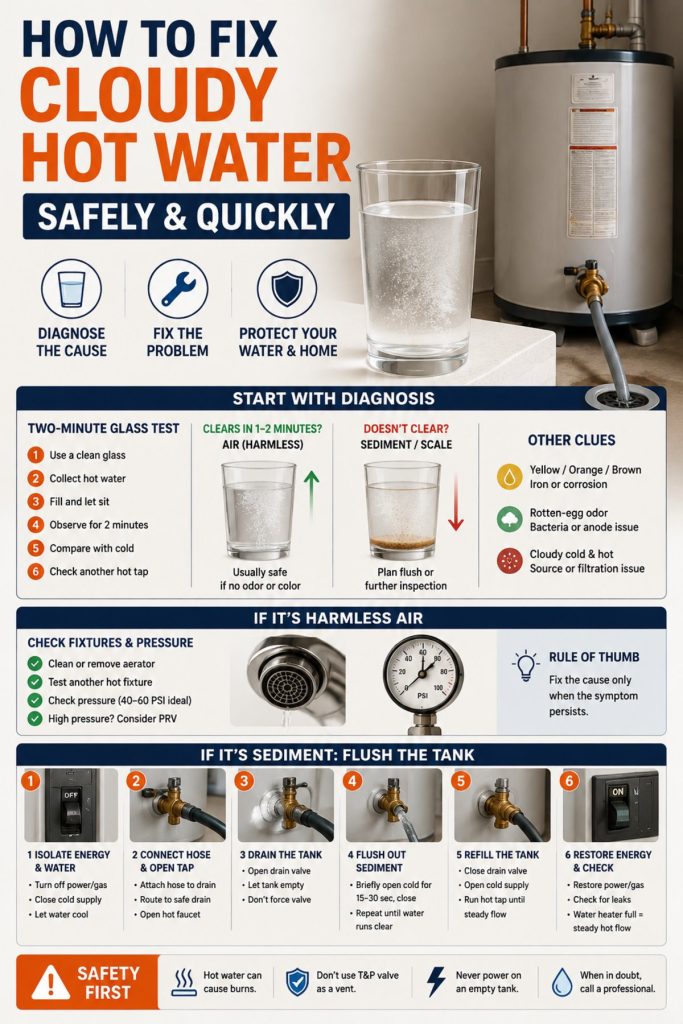 How to Fix Cloudy Hot Water Start With Diagnosis