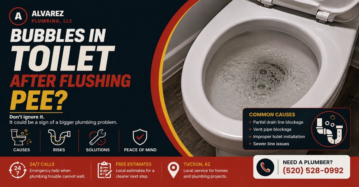 bubbles in toilet after flushing pee