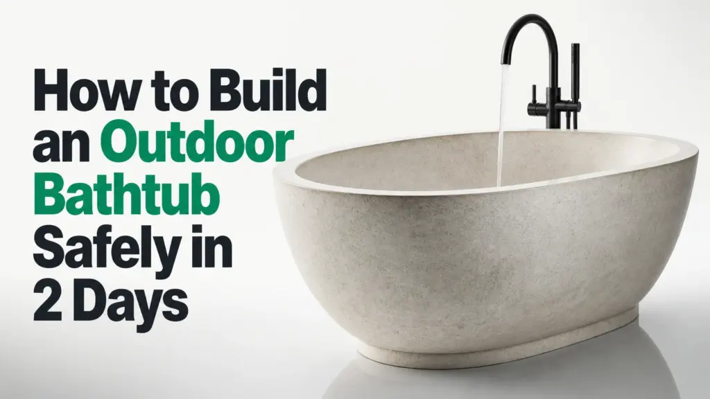 how to build an outdoor bathtub safely in 2 days