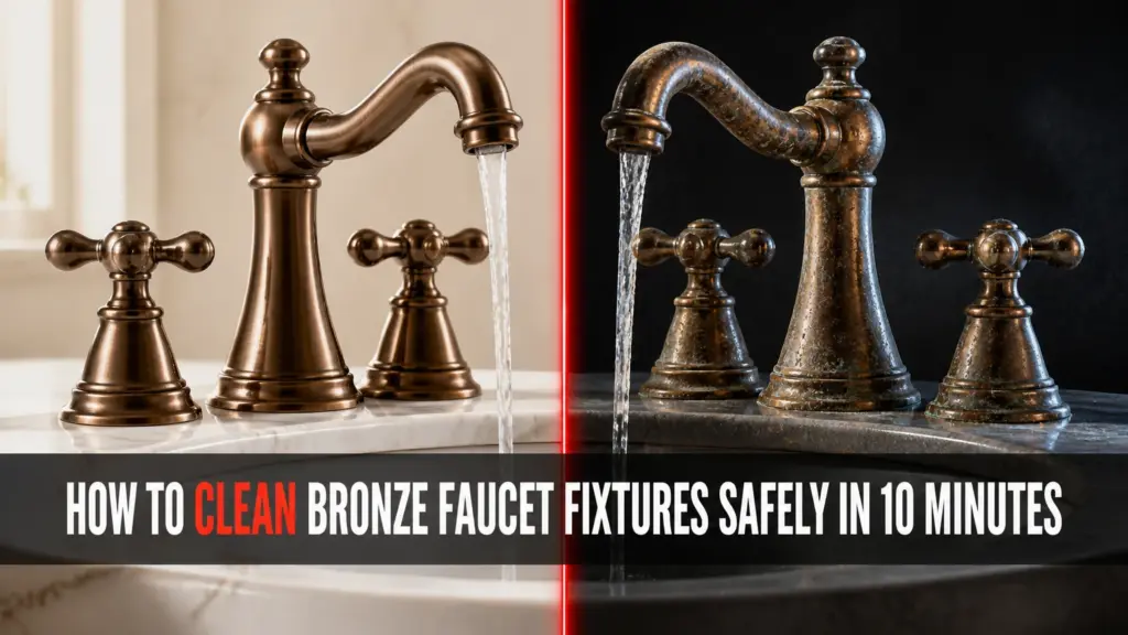 how to clean bronze faucet fixtures safely in 10 minutes