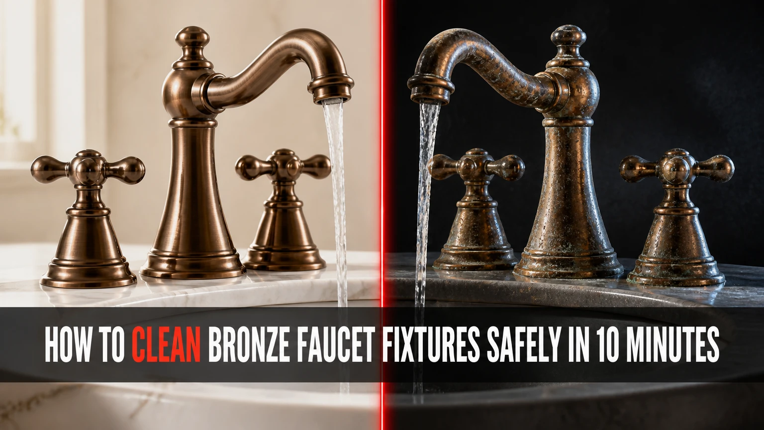how to clean bronze faucet fixtures safely in 10 minutes