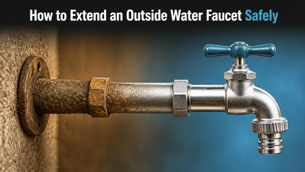 how to extend an outside water faucet