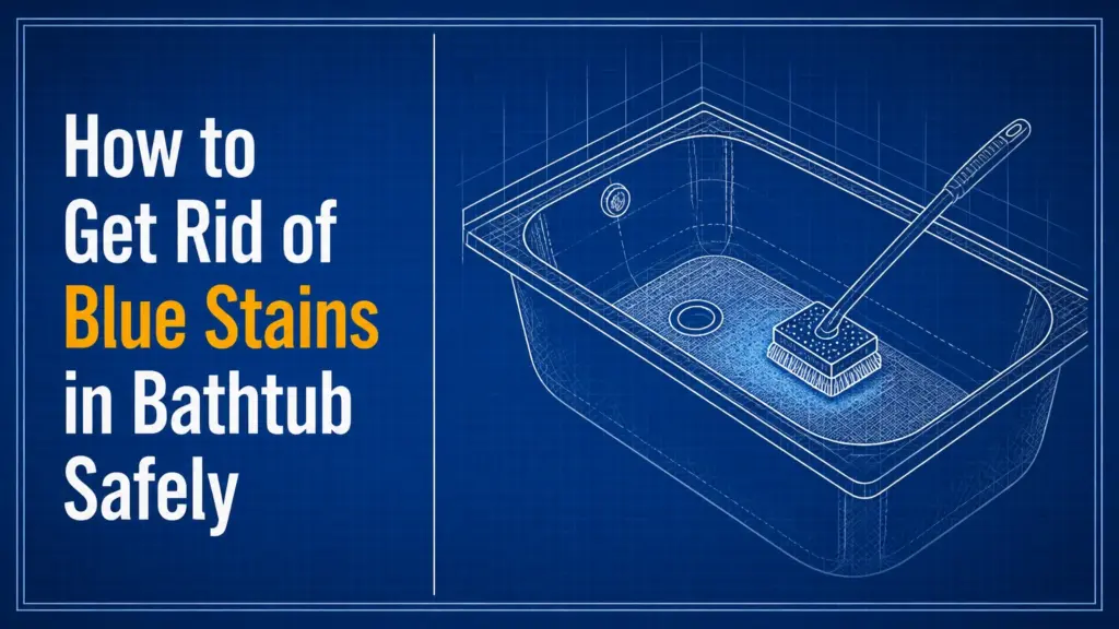 how to get rid of blue stains in bathtub