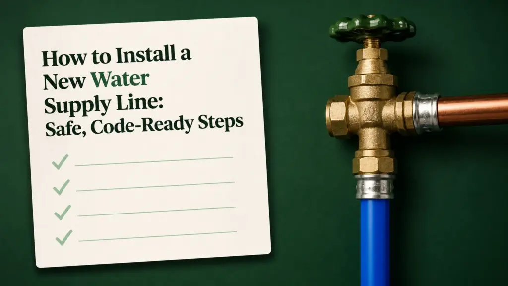 how to install a new water supply line safe code ready steps