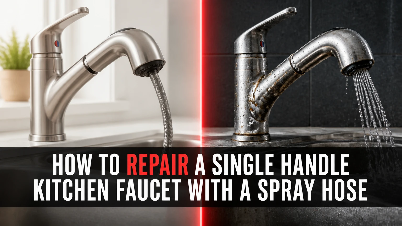 How to Repair a Single Handle Kitchen Faucet With a Spray Hose