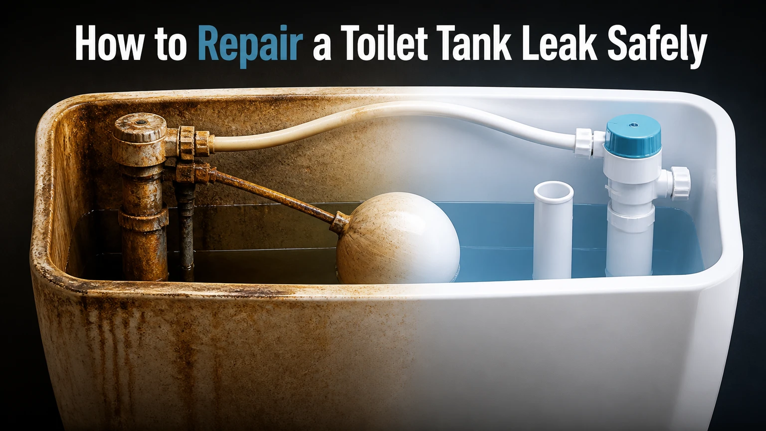 how to repair a toilet tank leak safely