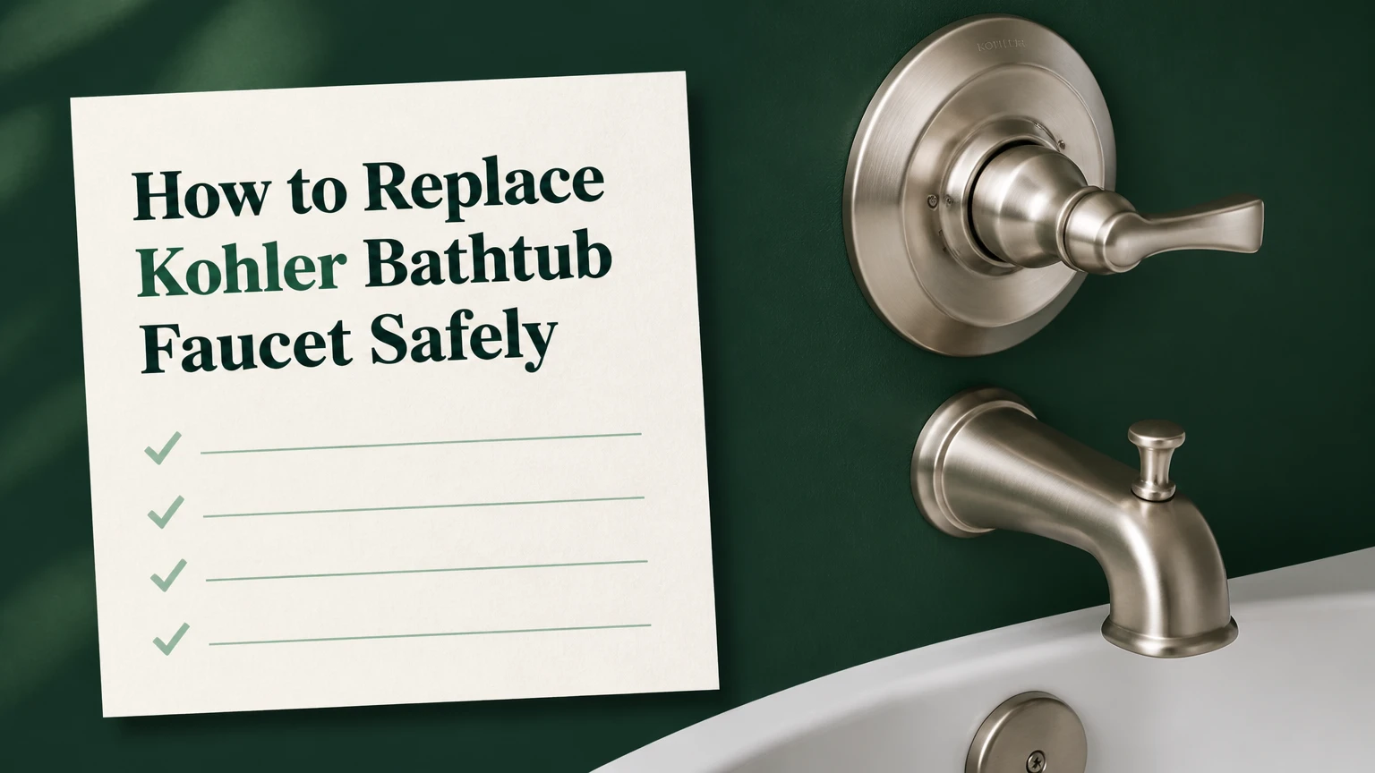 how to replace kohler bathtub faucet safely