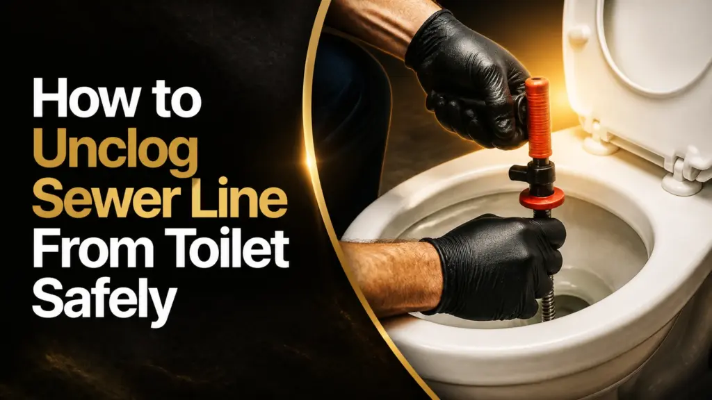 how to unclog sewer line from toilet safely