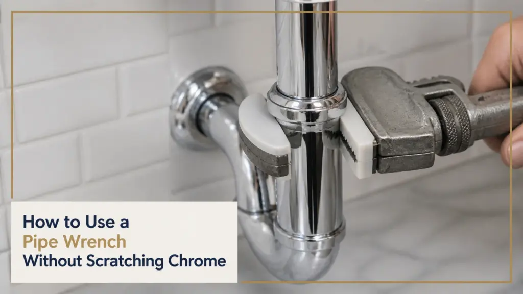 how to use a pipe wrench without scratching chrome