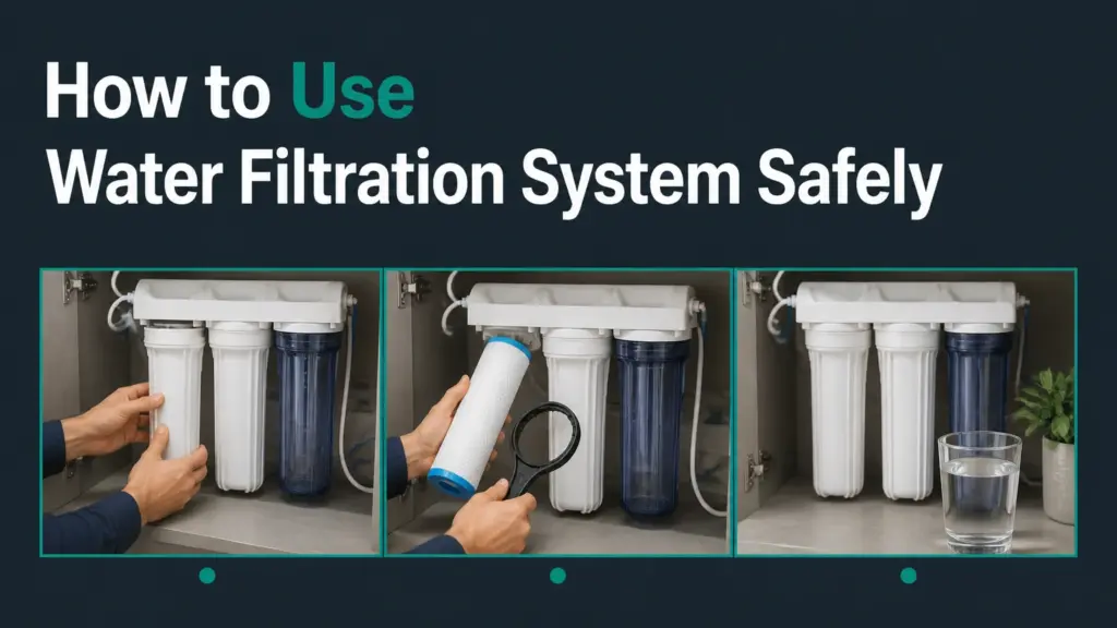 how to use water filtration system safely