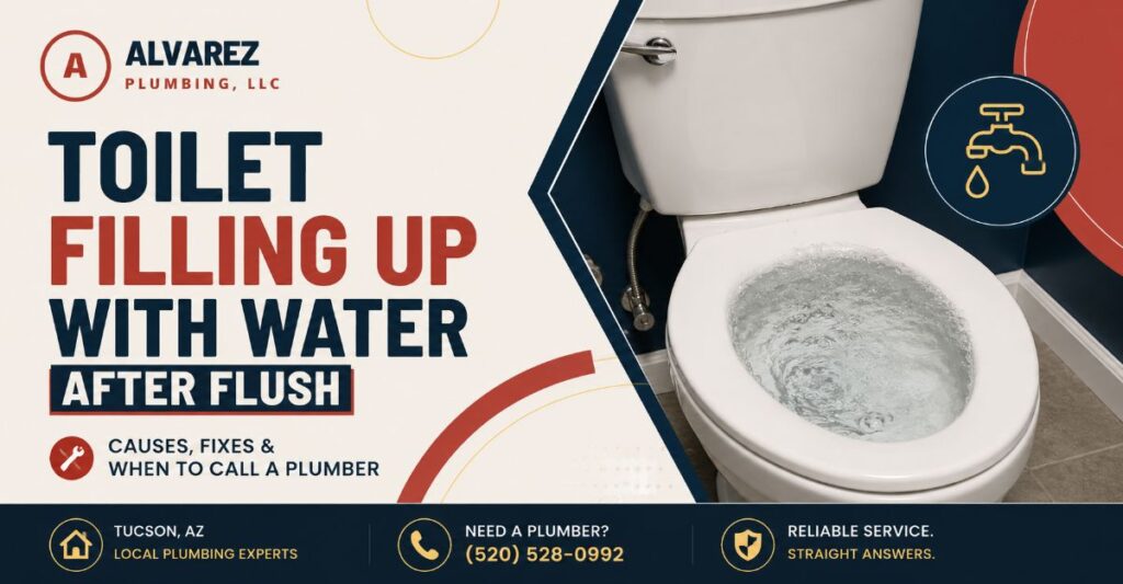 toilet filling up with water after flush