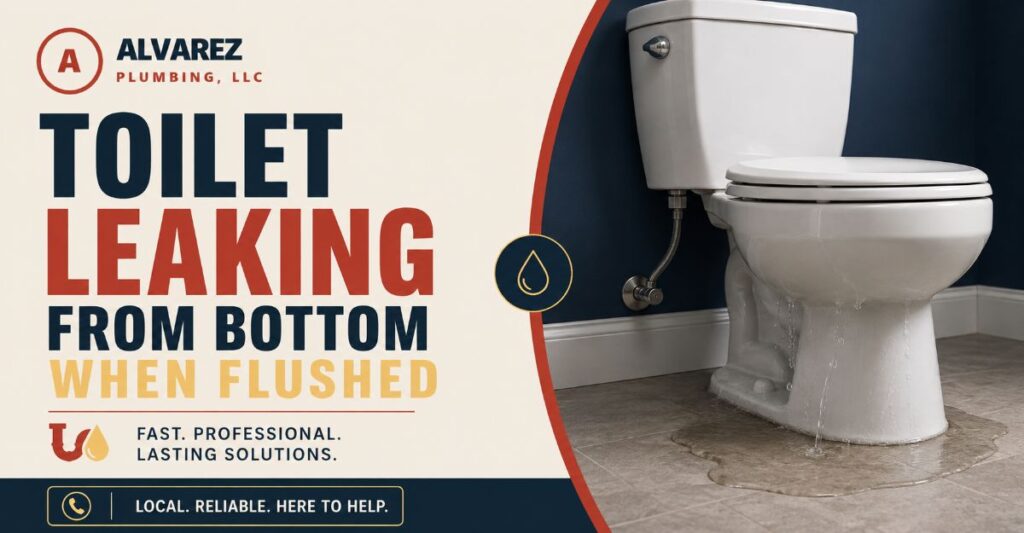 toilet leaking from bottom when flushed
