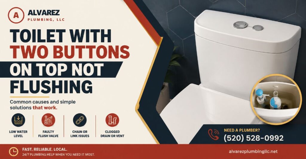 toilet with two buttons on top not flushing