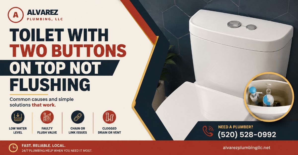 toilet with two buttons on top not flushing