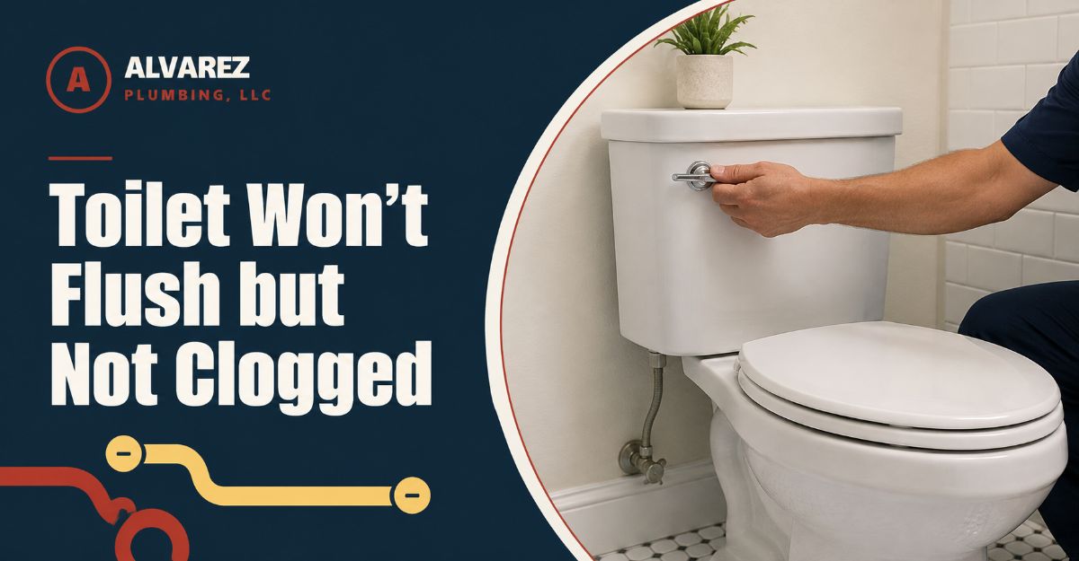 toilet won t flush but not clogged