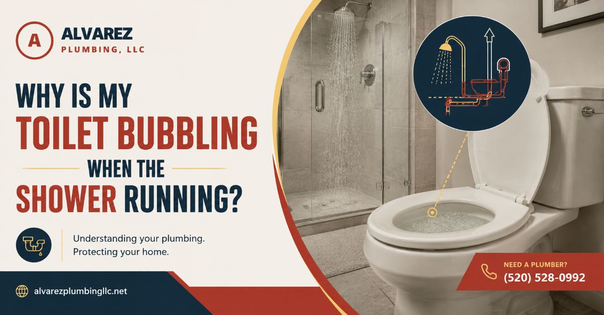 why is my toilet bubbling when the shower is running